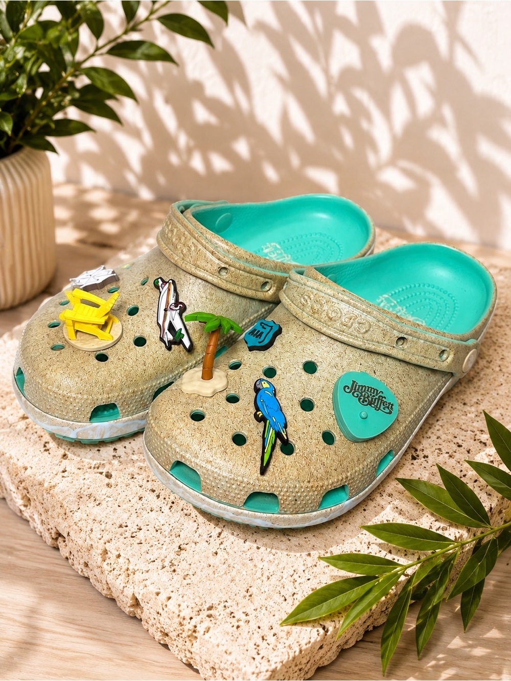 Crocs x Jimmy Buffett Margaritaville Clogs M7 W9 W/ Complete Jibbitz set - Picture 1 of 12